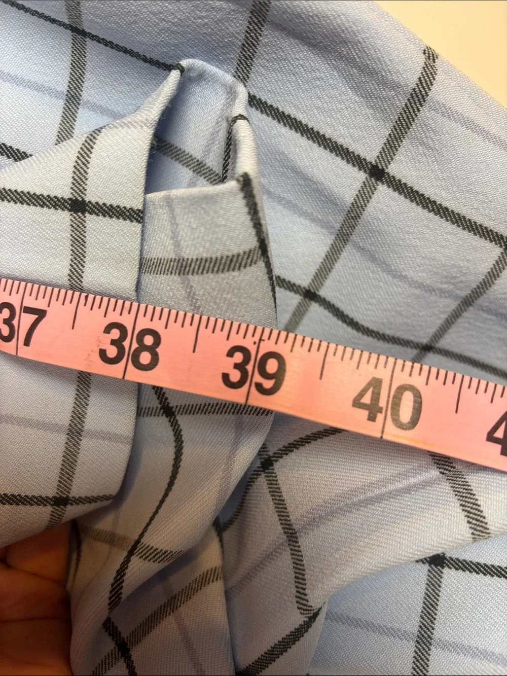 Tory Burch Light Blue Windowpane Chinos